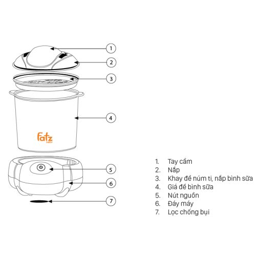 Máy tiệt trùng hơi nước sấy khô Sumo 1 FB4906SL ( Màu trắng ghi) - Ảnh 8