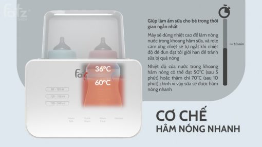 Máy hâm sữa tiệt trùng điện tử 2 bình Duo 5 Fatzbaby FB3203TN - Ảnh 10