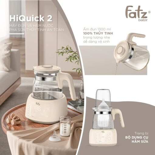 Máy đun và hâm nước pha sữa thủy tinh an toàn HiQuick 2 - FB3703HB - Ảnh 6
