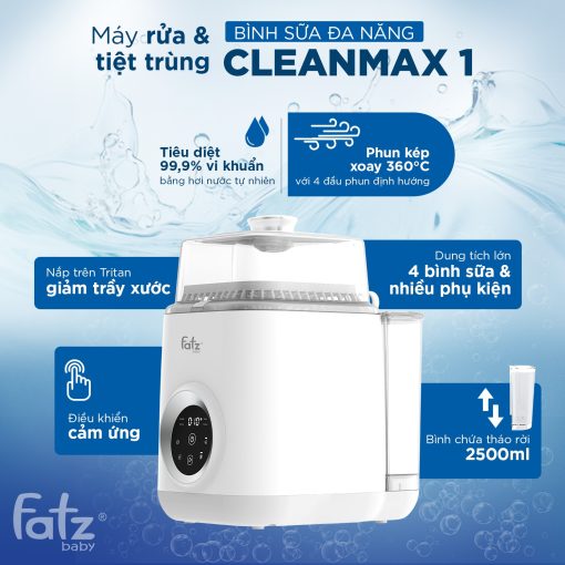 Máy rửa và tiệt trùng bình sữa đa năng Cleanmax 1 - FB8801MZ - Ảnh 17