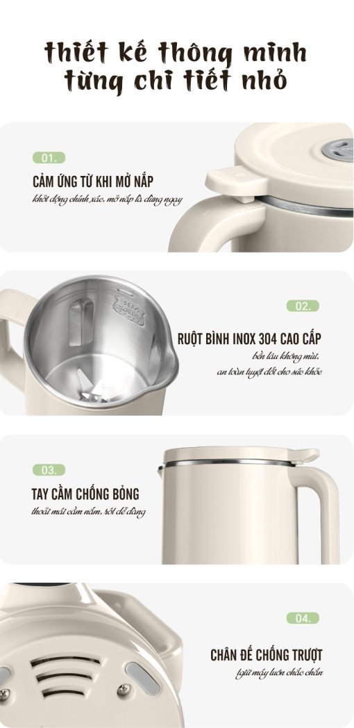 Máy làm sữa hạt – xay nấu đa năng Soy 2 - FB5005TL - Ảnh 3